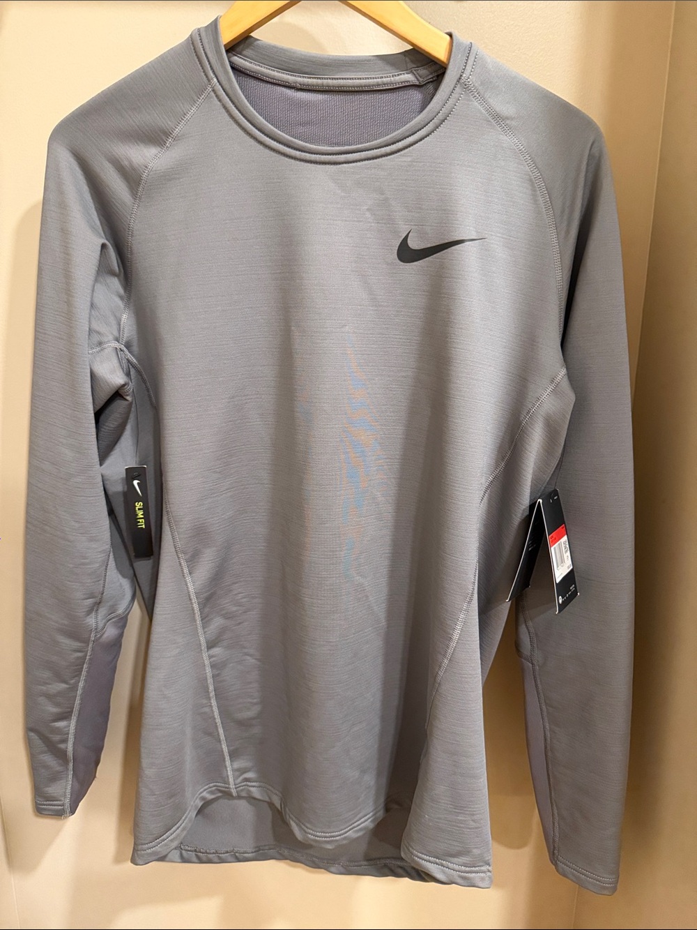 Nike Long Sleeve Crew Neck Performance Shirt - Gray